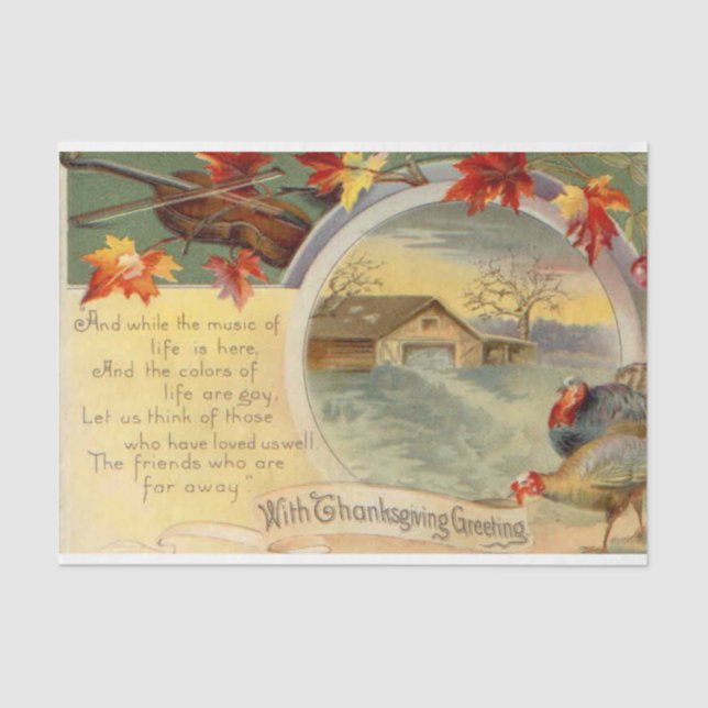 Vintage Thanksgiving Mix Series Design 11 Seidenpapier (Vorderseite)