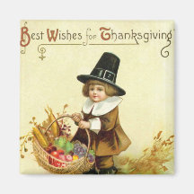 Vintage Thanksgiving-Platzmagnet