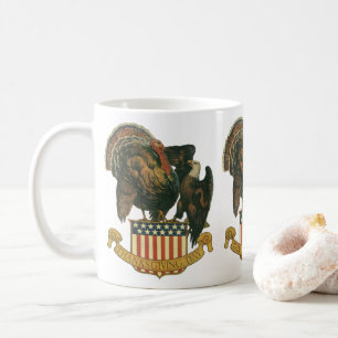 Vintage Thanksgiving Truthahn, Adler, amerikanisch Kaffeetasse