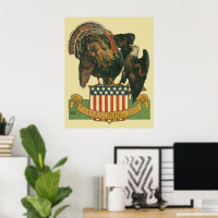 Vintage-Thanksgiving-Truthahn, Adler, amerikanisch