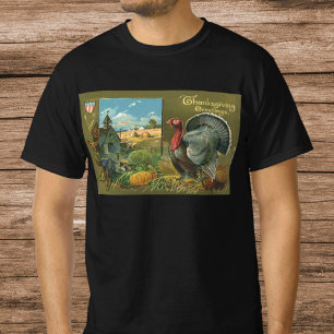 Vintage Thanksgiving, Truthahn auf dem Bauernhof T-Shirt