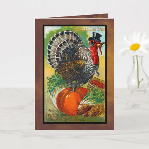 Vintage-Thanksgiving-Truthahn-Klimaänderung Karte