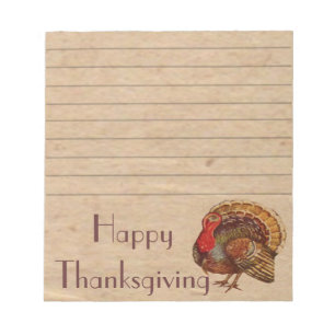 Vintage Thanksgiving Turkey Notepad Notizblock