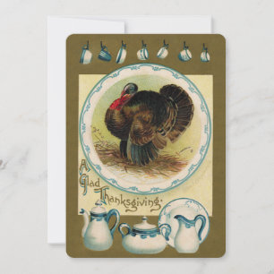 Vintage Thanksgiving-Urlaubseinladung Einladung
