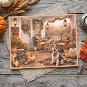 Vintage-Thanksgiving-Veranda-Blumen-Watercolor-Kun Postkarte