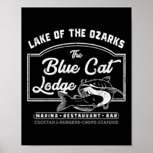 Vintage The Blue Cat Lodge Lake Of The Ozarks Poster