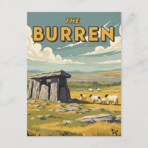 Vintage The Burren Irland Reise Postkarte