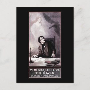 Vintage The Raven Theatralik Postkarte