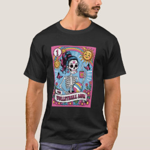 Vintage The Volleyball-Mama-Tarotkarte Skelett Mot T-Shirt