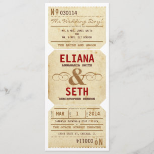 Vintage Theater-Karten-Hochzeits-Einladung Einladung