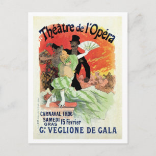 Vintage-Theater-Opernkarneval 1896 Postkarte