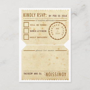 Vintage-Theater-Ticket-RSVP-Antwortkarte RSVP Karte