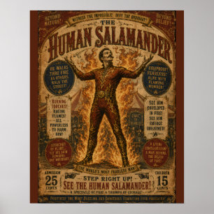 Vintage-Theaterzirkusplakat mit feurigen Perforati Poster