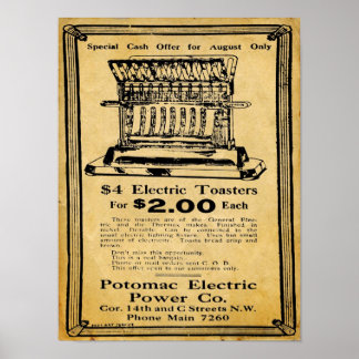 Vintage Thermax Electric Toaster Print Poster