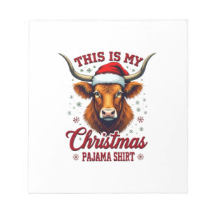 Vintage This Is My Christmas Pyjama-Shirt Highland Notizblock