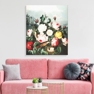 Vintage-Thornton-Rosen-Vogelnest-Kunst Leinwanddruck