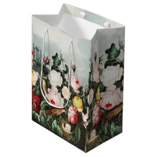 Vintage-Thornton-Rosen-Vogelnest-Kunst Mittlere Geschenktüte