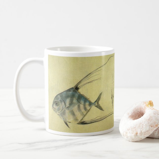 Vintage Threadfin Trevally, afrikanischer Pompano  Kaffeetasse (Mit Donut)