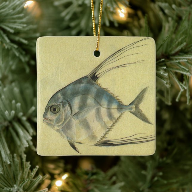 Vintage Threadfin Trevally, afrikanischer Pompano  Keramikornament (Baum)