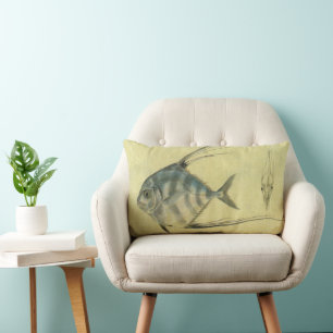 Vintage Threadfin Trevally, afrikanischer Pompano  Lendenkissen