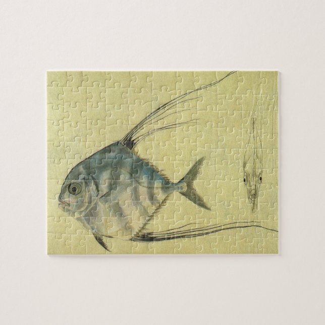 Vintage Threadfin Trevally, afrikanischer Pompano  Puzzle (Horizontal)
