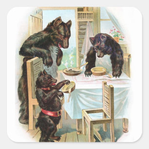 Vintage Three Bears Aufkleber