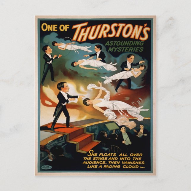 Vintage Thurston Magic Poster Postkarte (Vorderseite)