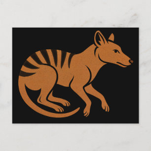 Vintage-Thylacine-Typografie-Design Feiertagspostkarte