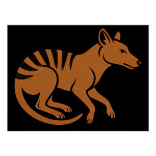 Vintage-Thylacine-Typografie-Design Poster