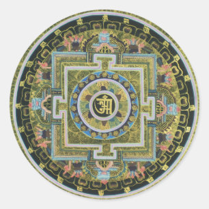 Vintage Tibetischer Tantrischer Buddhismus Mandala Runder Aufkleber