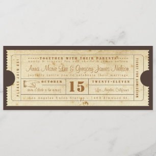 Vintage-Ticket-Einladung Einladung