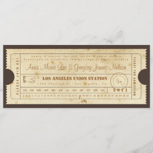 Vintage-Ticket-Einladung - Lochkarte Einladung