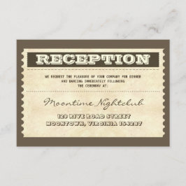Vintage Ticket Hochzeit alten Empfang Design Begleitkarte