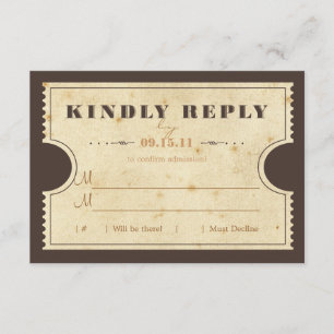 Vintage-Ticket-RSVP RSVP Karte