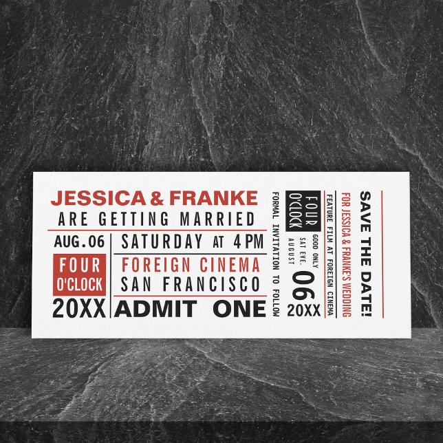 Vintage-Ticket Save-the-Date oder Einladung (Von Creator hochgeladen)