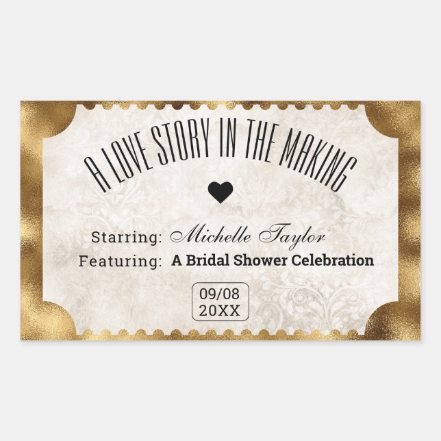 Vintage Ticketbridal Rechteckiger Aufkleber (Vorderseite)