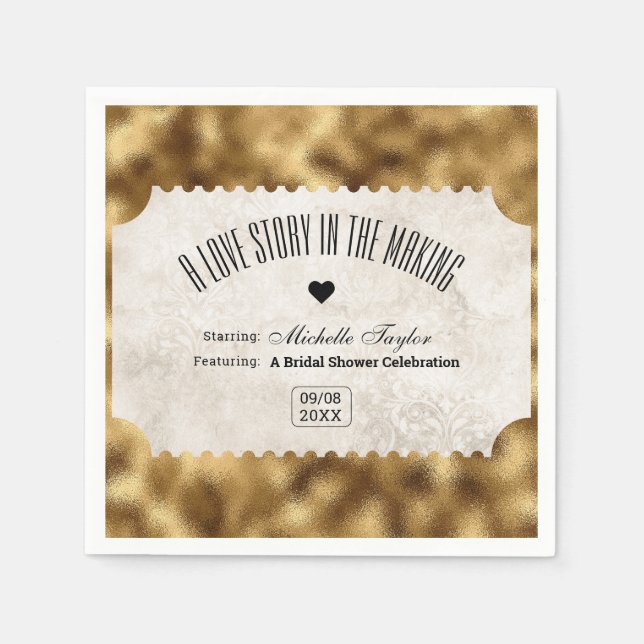 Vintage Ticketbridal Serviette (Vorderseite)