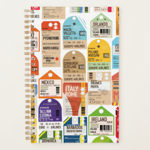 Vintage-Ticketmuster. Gepäckanhänger Planer