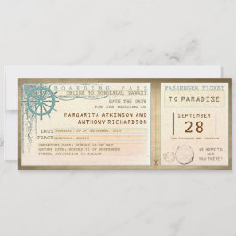 Vintage Tickets für den Boarding Save the Date