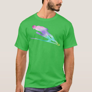 Vintage Tie Dye Schnee Skispringen Kunstwerk Skifa T-Shirt