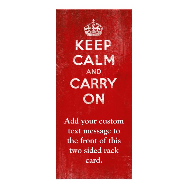 Vintage tiefrote beunruhigt behalten Ruhe und Werbekarte (Vorne)