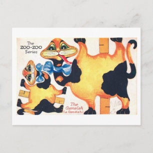 Vintage-Tier-Papierpuppe--Camelah Postkarte