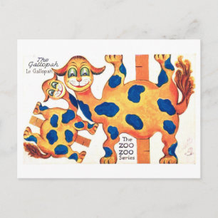 Vintage-Tier-Papierpuppe--Gallopah Postkarte