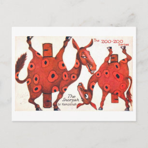Vintage-Tier-Papierpuppe--Snorzah Postkarte