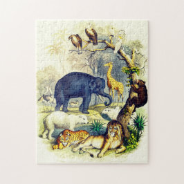 Vintage Tierdarstellung von Oliver Goldsmith Puzzle