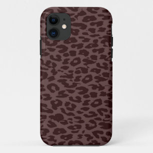 Vintage-Tierdruck von Leopard (Dunkelbraun) iPhone 11 Hülle
