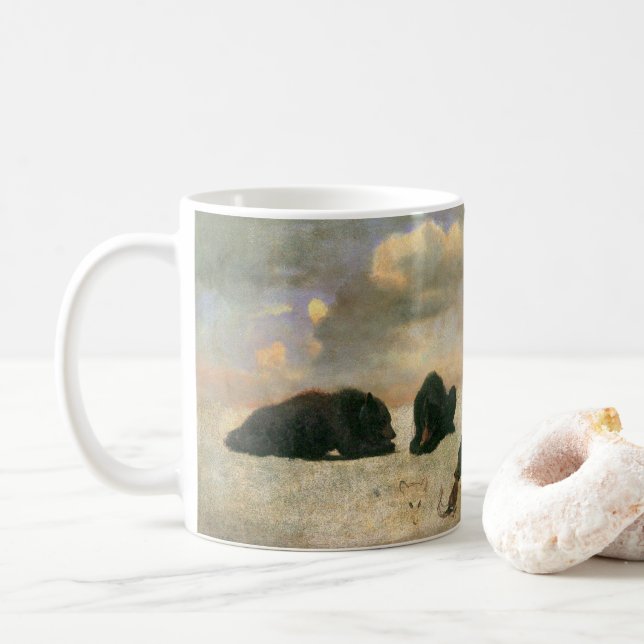 Vintage Tiere, Grizzly Bars von Albert Bierstadt Tasse (Mit Donut)