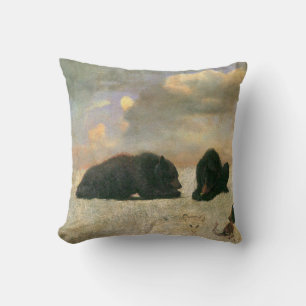 Vintage-Tiere, Grizzlybären von Albert Bierstadt Kissen