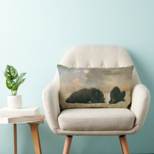 Vintage-Tiere, Grizzlybären von Albert Bierstadt Lendenkissen