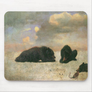 Vintage-Tiere, Grizzlybären von Albert Bierstadt Mousepad